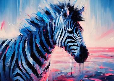 Abstract Zebra Painting