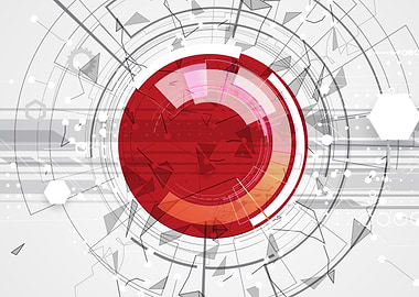 Abstract Japanese Flag Technology Design