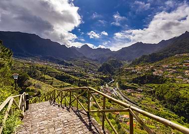 Mountain Valley View from Stone Steps, Madeira