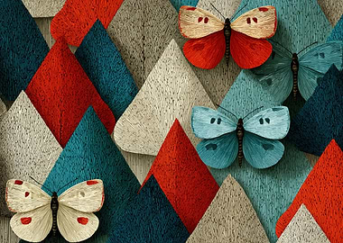 Butterflies on Geometric Leaves