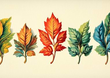 Colorful Autumn Leaves Illustration