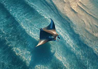 Manta Ray in Turquoise Water