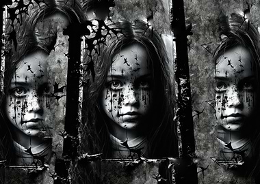 Creepy Girl Behind Bars