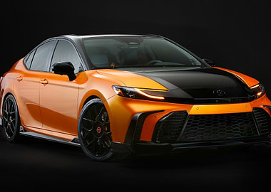 Orange and Black Toyota Camry