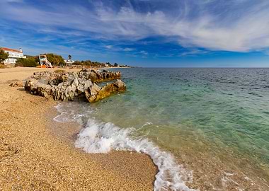 Beach with rocks and clear water, Lesvos