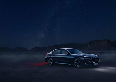 BMW 7 Series at Night