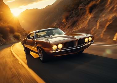 Classic Car at Sunset