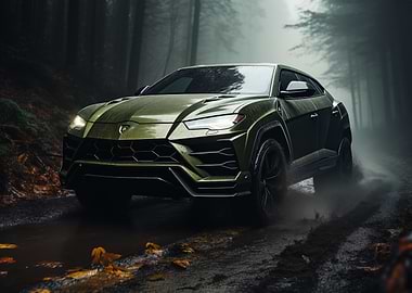 Lamborghini Urus in Forest