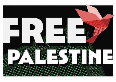 Free Palestine Graphic with Dove