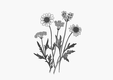 Botanical Illustration of Wildflowers