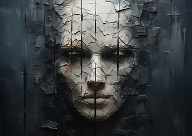 Abstract Stone Face Portrait