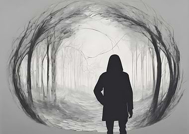 Silhouette in Forest