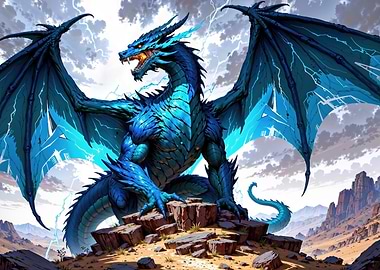 Blue Dragon on Rocks