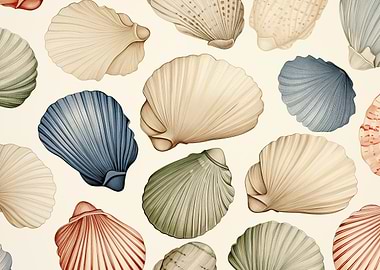 Seashells Pattern Art