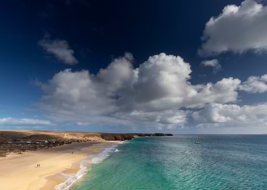 Scenic Beach with Turquoise Water, Lanzarote