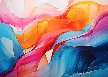 Abstract Colorful Fluid Painting