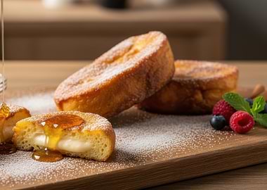 Cream-filled French Toast with Honey