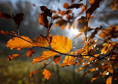 Autumn Leaves and Sunlight
