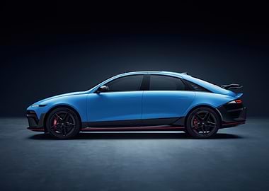 Blue Hyundai Ioniq 6 N Side View
