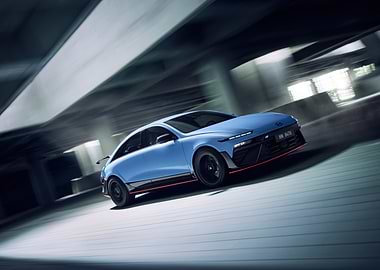 Blue Hyundai Ioniq 6 N