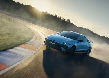 Hyundai Ioniq 6 N drifting on track