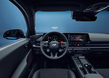 Car Interior: Dashboard and Steering Wheel Ioniq 6 N