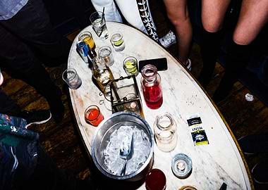 Party at The Roxy table top view