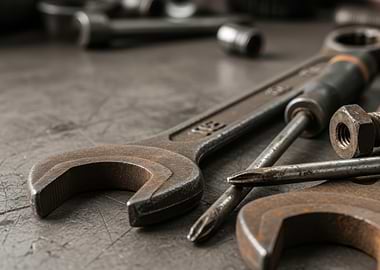 Rusty Wrenches and Tools Still Life