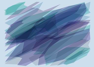 Abstract Blue, Purple, and Teal Color Shapes - Modern Layered Art, Digital Print