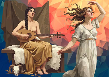 Two Women with Lute and Dance