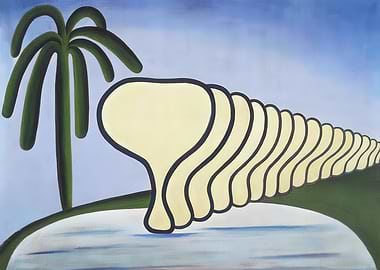 Surreal Landscape with Palm and Shells, tarsila do amaral artwork