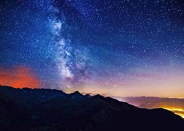 Milky Way over Mountain Range