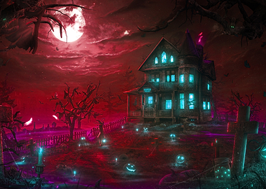 Haunted House Halloween Night