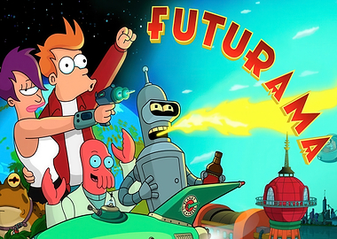Futurama characters in cartoon style