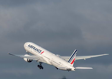 Air France Boeing 777 airplane taking off