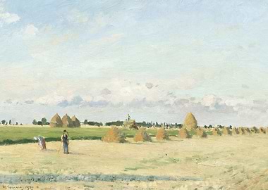 Haystacks in Field, Camille Pissarro