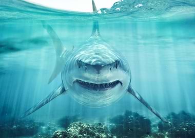 Great White Shark Underwater Portrait