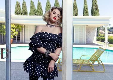 Selena Gomez in Polka Dot Dress