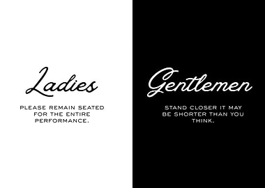 Ladies and Gentlemen Restroom Sign