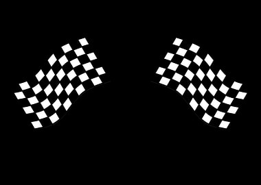 Checkered Flags on Black Background