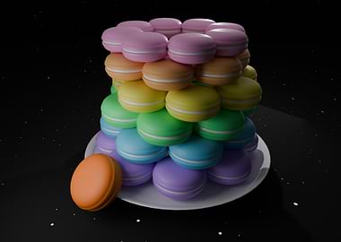 Rainbow Macaron Tower