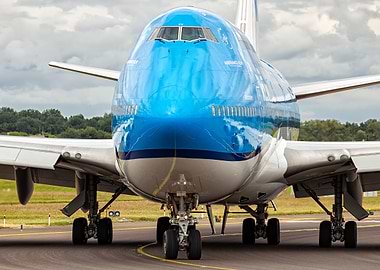 KLM Airplane Front View