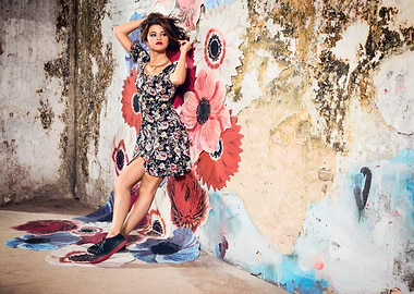 Selena Gomez Floral Dress Photo Shoot