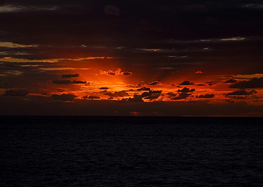 Dramatic sunset over the ocean