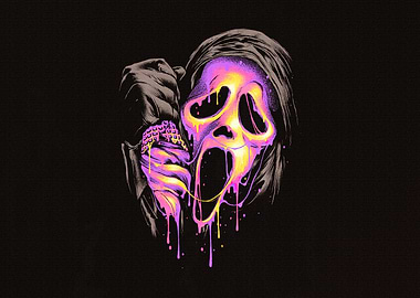 Scream Ghostface Neon Drip Art