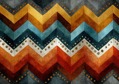 Colorful Chevron Pattern with Dots