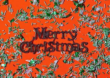 Merry Christmas on Orange Background