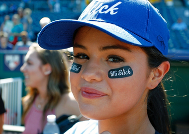 Baseball Fan with 'Big Slick' Patches
