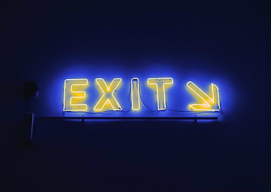 Text Art Neon Exit Sign
