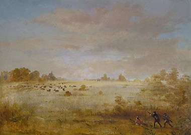 Hunting Scene Painting by george catlin